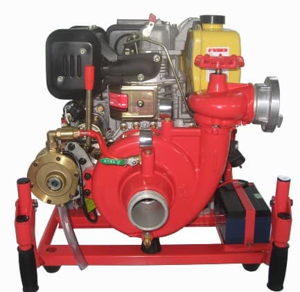 Portable diesel engine fire fighting pump