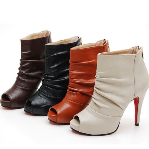 jakm0112  PeepToe Womens Ankle Boots Shoes