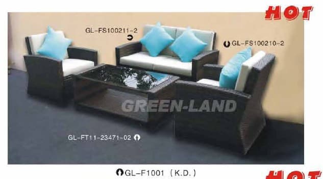 synthetic/plastic/pe rattan furniture sofa set GL-F1001