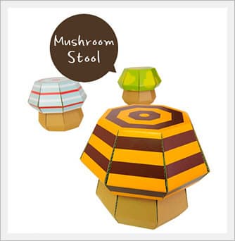 Paper Furniture for Kids -mushroomstool-
