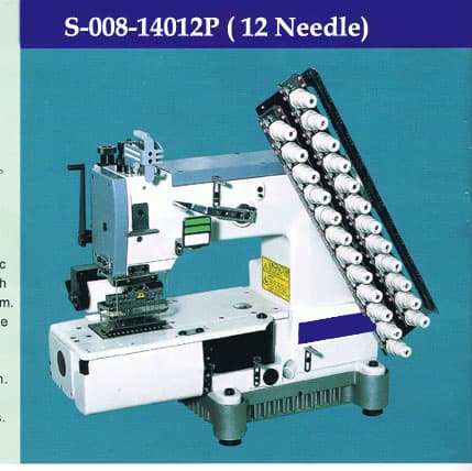008 series 12 needle simultaneouse smocking and shirring sewing machine