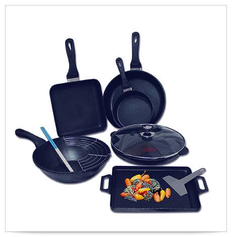 Coren cast-iron frying pan set (7pcs)