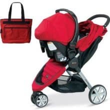 Britax U341783KIT2 - B-Agile Travel System with Matching Car Seat and Diaper Bag in Red
