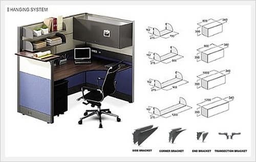 Office Partition, Workstaion, Hanging System, Hanging Desk