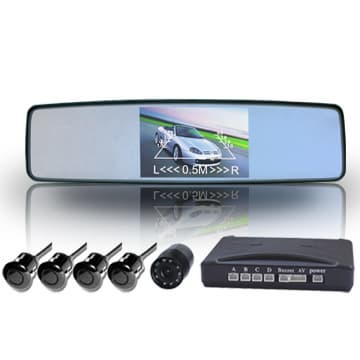 Car Rearview System with 3.5-inch Rear Mirror TFT Monitor Available in PAL/NTSC Modes