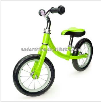 children balance bike with green color