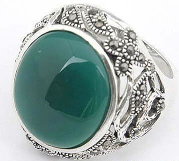 New fashion Onyx Silver Ring for Men/ 316L Stainless Steel Ring