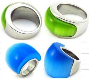 Cat eye stone finger ring,316L Stainless steel with Cat's Eye Stone Ring, 2013 stainless steel ring