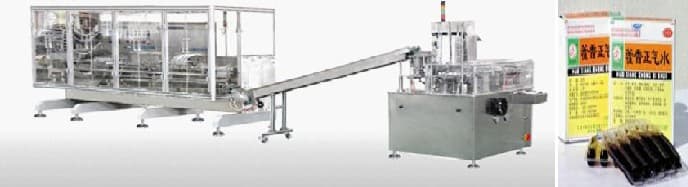 China pharmaceutical machine for Plastic bottle filling-sealing and cartonning machine