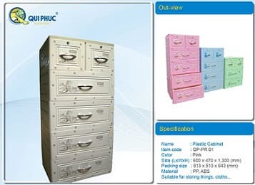 Plastic storage cabinet 5 drawers, Moon brand