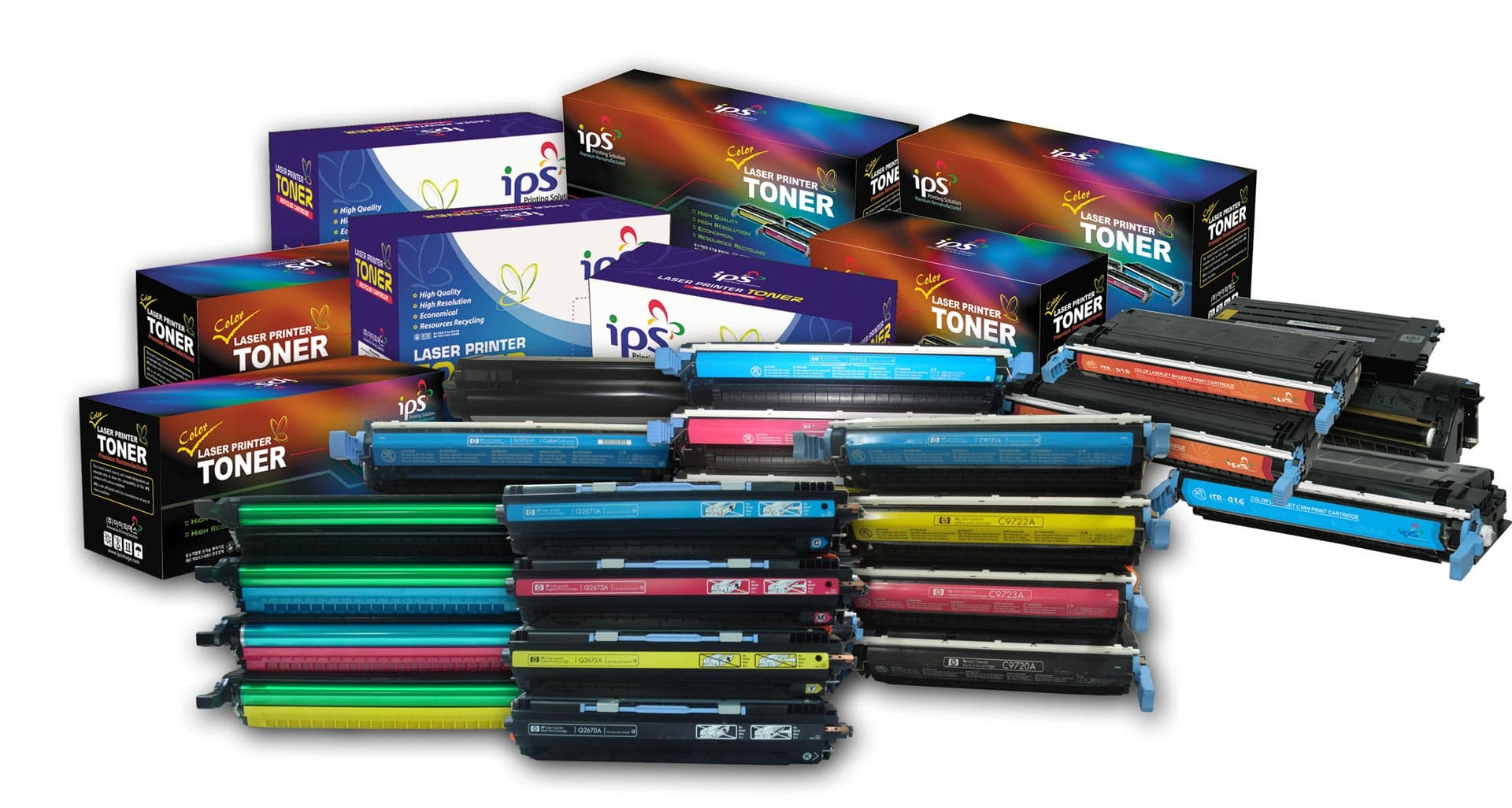 Compatible Color Toner Cartridges made by IPS in Korea