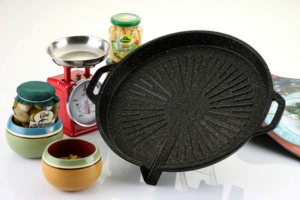 Marble coated Roast pan#2(roasting pan)-Round shape
