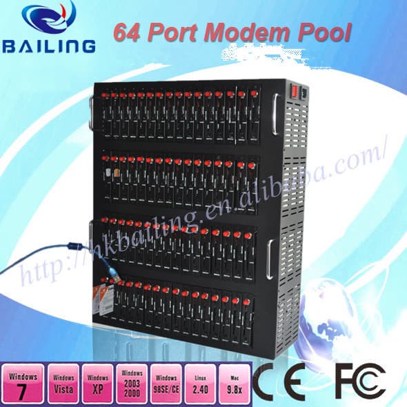 GSM 64 Port Modem Pool for SMS&MMS with Wavecom Q2686 Module SMS Machine
