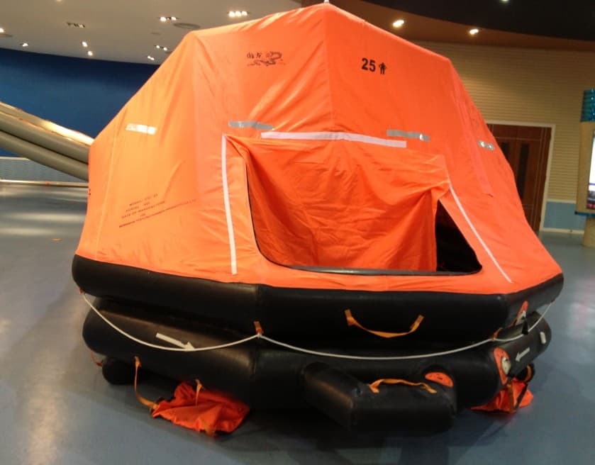Davit-Launched inflatable life rafts