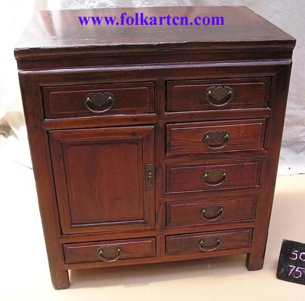 sc-183p7 Antique Right Side Drawer Bedside Cabinet, Nightstand, End Table, Chinese furniture