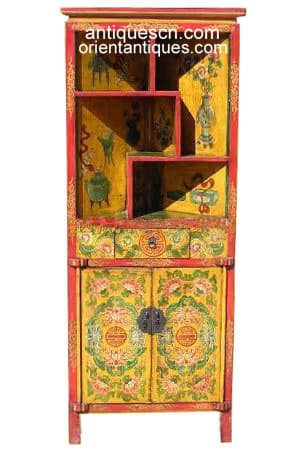 TF-A71 Tibetan Coner Lacquer Cabinet, Curio Cabinet