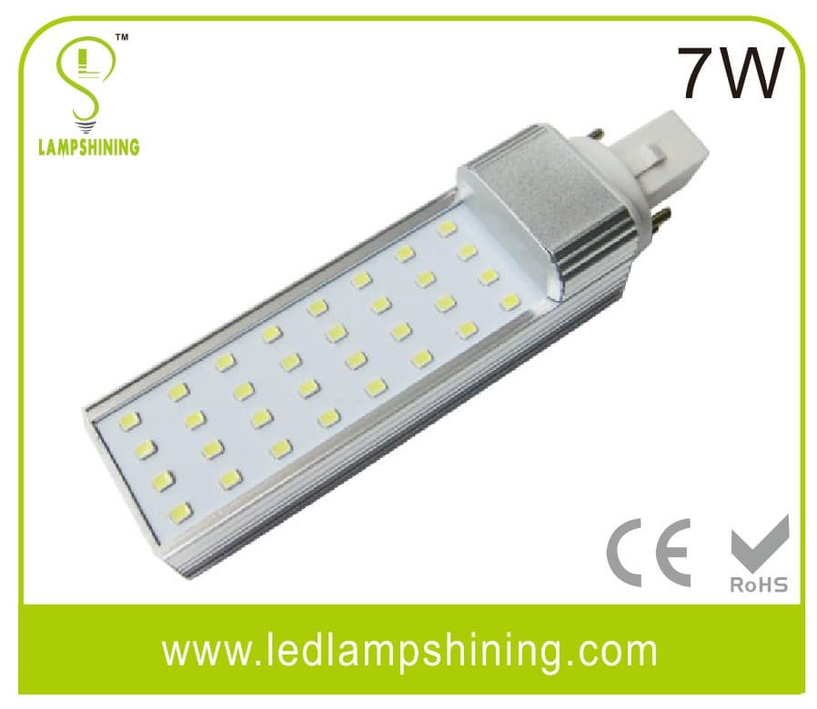 G24 PL 7w led plug in light without cover