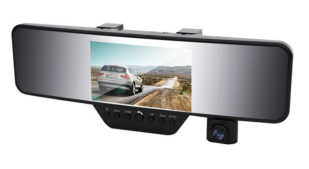 HD 1080P bluetooth handsfree rearview mirror dvr car black box dash cam with GPS tracker
