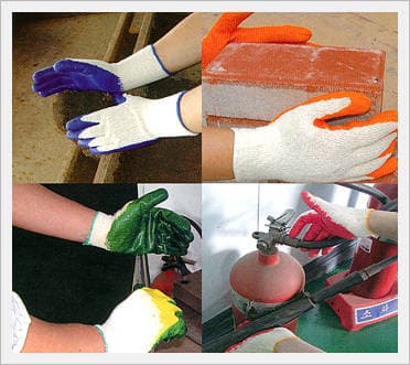 Cotton Latex(Natural Rubber) Coated Gloves
