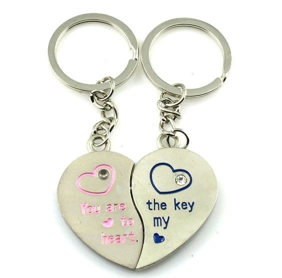 Lady Valentine Love Heart Key Chains and Key chain
