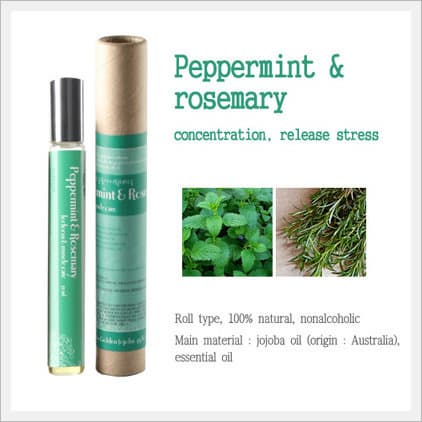 Roll-on Aromatherapy, Aroma Oils (Peppermint & Rosemary)