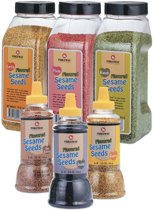 Flavored Sesame Seeds (Wasabi, Plum, Soy Sauce, Smoked, Curry, Garlic)