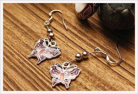 Cloisonne Silver Earring