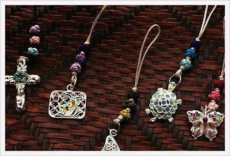 Cloisonne Silver Mobile Phone Chain
