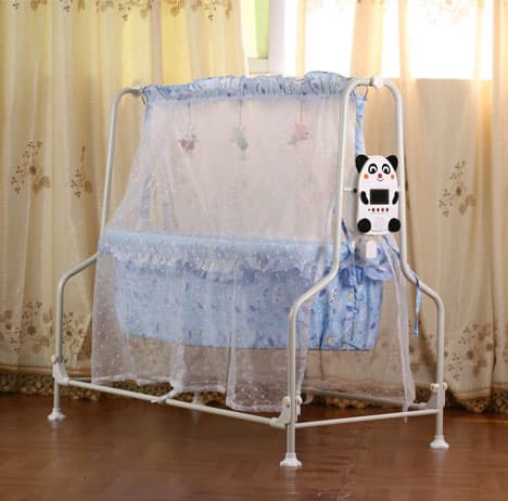 Blue Electric baby swing bed