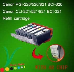 Canon 520/521 refilled ink cartridge with ARC