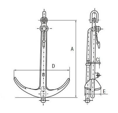 AC-14 HHP Stockless Anchor/AC-14 High Holding Power Stockless Anchor