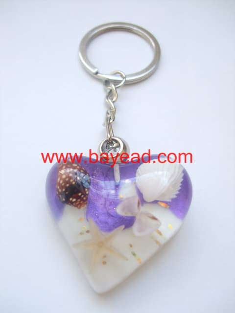 bayead,real starfish in man made amber keychains,key ring,so cute gift