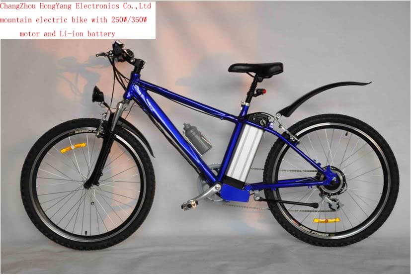 mountain electric bicycle with Li-ion battery and Shimano 7 speed gears