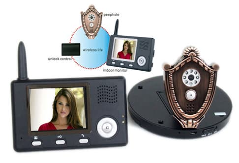 2.4GHz digital wireless peephole viewer video door phone intercom system
