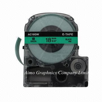 18mm Black on green label tape cassette customizable with most competitive price
