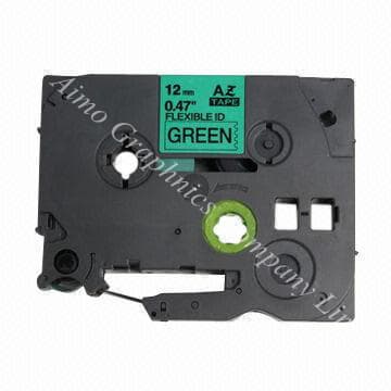 Compatible for brother p-touch label printer tape black on green backed by 100%  guarantee