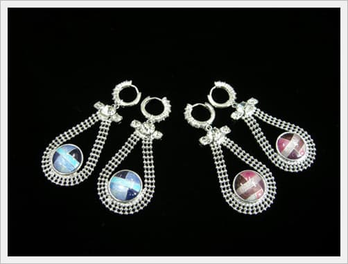 Lace Ribbon Cubic Zirconia Earrings [B.K. Jewelery]