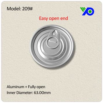 209# Aluminum easy open top lid