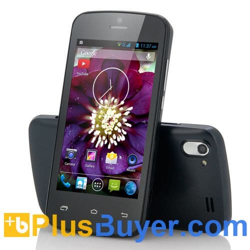 Hellebore - 4 Inch Slim 3G Android 4.2 Phone (1.3GHz Dual Core, 512MB RAM, Bluetooth, Black)
