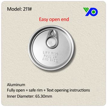 211# Aluminum easy open lids
