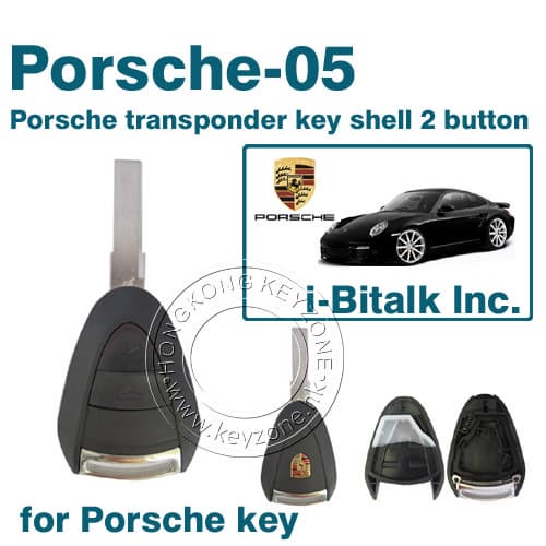 Porsche transponder key shell 2 button