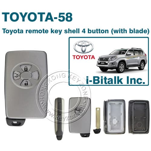 TOYOTA remote key shell 4 button