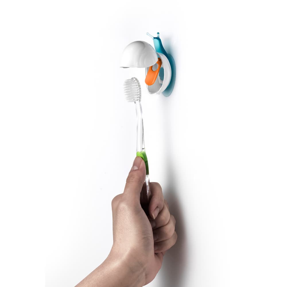 One-Touch Snail Toothbrush Holder