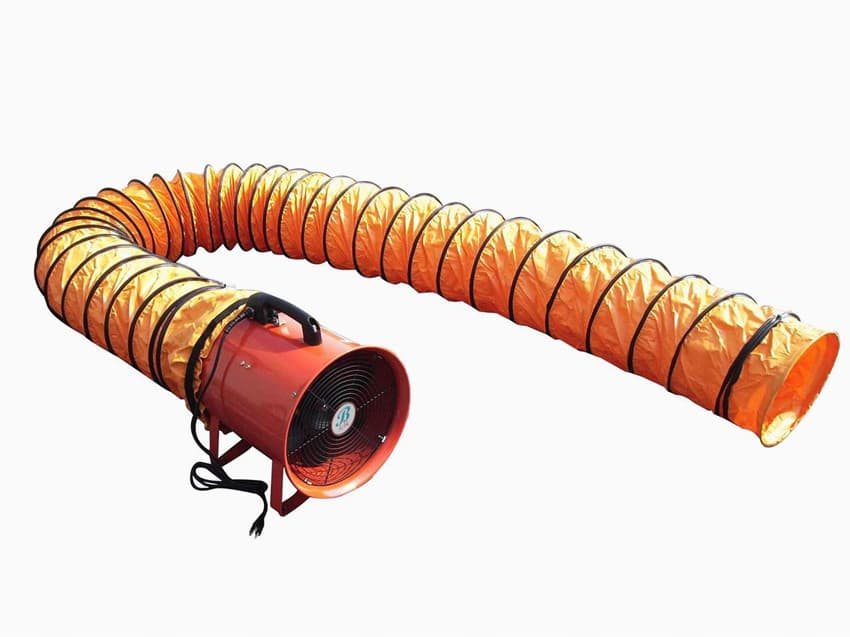 flexible air ductwork with portable blower