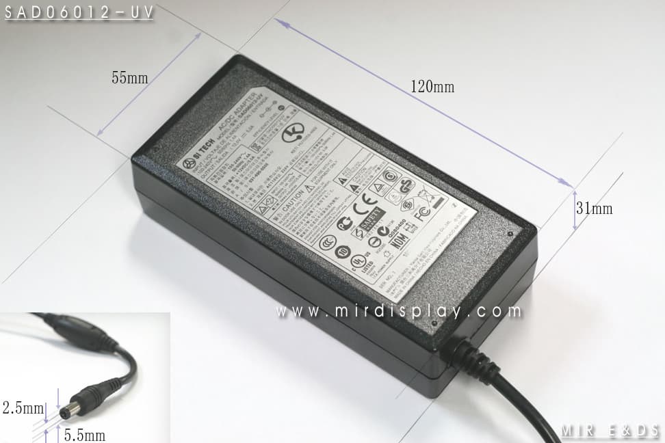 SAD06012-UV 60W 12V 5A adapter