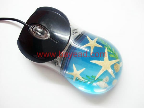 bayead,real starfish man made amber optical USB mouse,so cute mouse