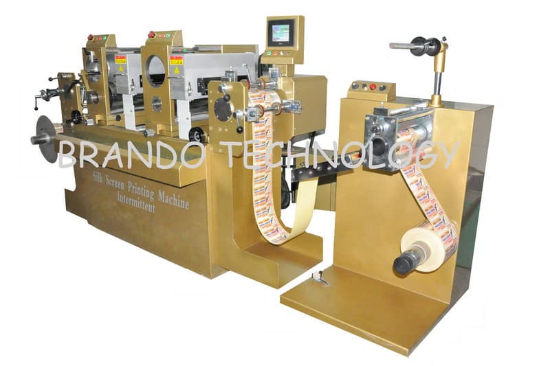 automatic roll to roll adhesive label rotary intermittence silk screen printing machine