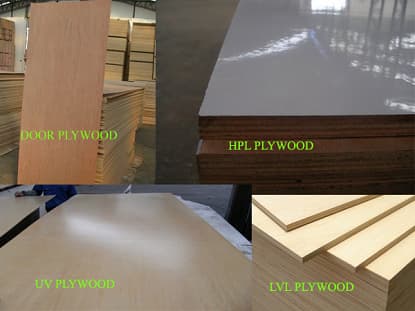 Thickness 2-40mm plywood poplar or pine core