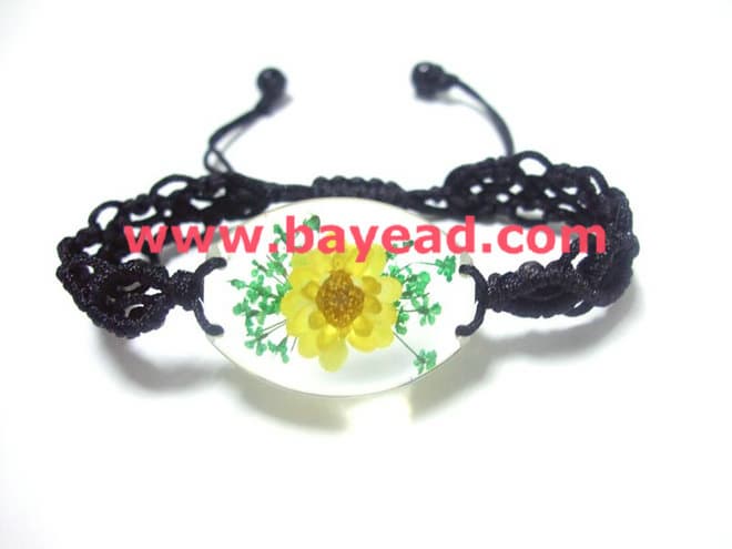 Real Natural Flower Crystal Amber Bracelet Jewelry Wholesale, Very Cute Gift
