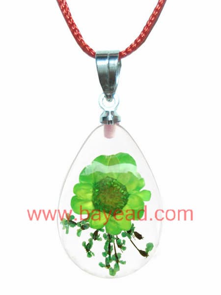 Real Natural Flower Crystal Necklace Pendant Jewelry, So Cute Gift